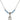 Saint Anne Birthstone Necklace | 1/2 inch | 4mm Beads  Aqua Sterling Silver