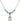 Saint Anne Birthstone Necklace | 1/2 inch | 4mm Beads  Aqua Sterling Silver