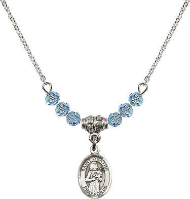 Saint Agatha Birthstone Necklace | 1/2 inch | 4mm Beads