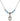 Saint Justin Birthstone Necklace | 1/2 inch | 4mm Beads  Aqua Sterling Silver