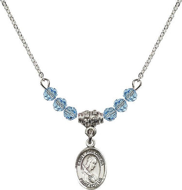Collar de piedra natal de Santa Filomena | 1,27 cm | Cuentas de 4 mm