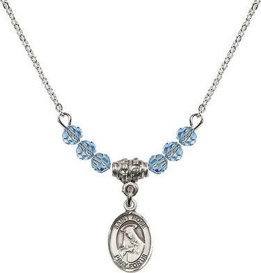 Saint Rose of Lima Birthstone Necklace | 1/2 inch | 4mm Beads