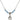 Saint Teresa of Avila Birthstone Necklace | 1/2 inch | 4mm Beads  Aqua Sterling Silver