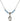 Saint Teresa of Avila Birthstone Necklace | 1/2 inch | 4mm Beads  Aqua Sterling Silver