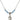 Saint Theresa Birthstone Necklace | 1/2 inch | 4mm Beads  Aqua Sterling Silver