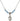 Saint Theresa Birthstone Necklace | 1/2 inch | 4mm Beads  Aqua Sterling Silver