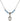 Saint Veronica Birthstone Necklace | 1/2 inch | 4mm Beads  Aqua Sterling Silver