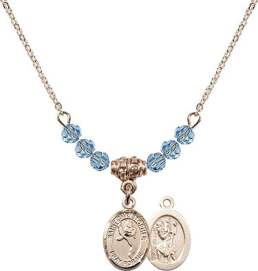 Saint Christopher Martial Arts Birthstone Necklace | 1/2 inch | 4mm Beads