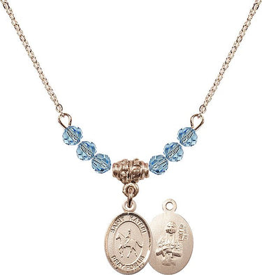 Saint Kateri Tekakwitha Equestrian Birthstone Necklace | 1/2 inch | 4mm Beads