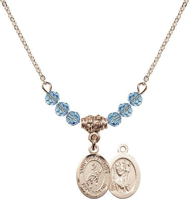Saint Christopher Rodeo Birthstone Necklace | 1/2 inch | 4mm Beads