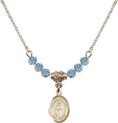 Our Lady of Fatima Birthstone Necklace | 1/2 inch | 4mm Beads