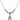 Our Lady of Fatima Birthstone Necklace | 1/2 inch | 4mm Beads  Aqua Sterling Silver