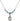 Our Lady of Fatima Birthstone Necklace | 1/2 inch | 4mm Beads  Aqua Sterling Silver