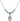 Saint Maria Goretti Birthstone Necklace | 1/2 inch | 4mm Beads  Aqua Sterling Silver