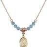 Saint Rebecca Birthstone Necklace | 1/2 inch | 4mm Beads  Aqua 14kt Gold Filled