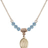 Saint Grace Birthstone Necklace | 1/2 inch | 4mm Beads  Aqua 14kt Gold Filled