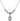 Saint Angela Merici Birthstone Necklace | 1/2 inch | 4mm Beads  Aqua Sterling Silver