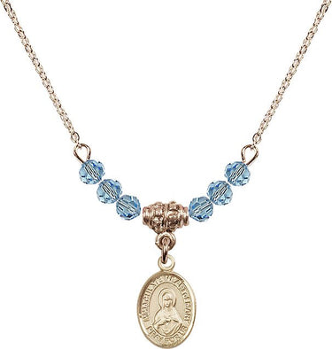 Immaculate Heart of Mary Birthstone Necklace | 1/2 inch | 4mm Beads