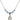 Immaculate Heart of Mary Birthstone Necklace | 1/2 inch | 4mm Beads  Aqua Sterling Silver