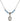 Immaculate Heart of Mary Birthstone Necklace | 1/2 inch | 4mm Beads  Aqua Sterling Silver