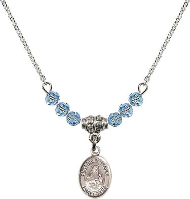 Our Lady of Grapes Birthstone Necklace | 1/2 inch | 4mm Beads