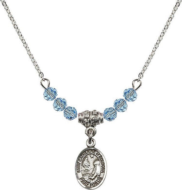 Collar de Santa Catalina de Bolonia con piedra natal | 1/2 pulgada | Cuentas de 4 mm