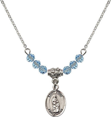 St. Anne Birthstone Necklace | 1/2 inch | 4mm Beads
