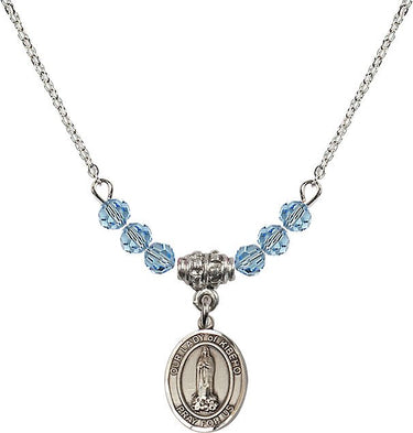 Collar con piedra de nacimiento de Nuestra Señora de Kibeho | 1,27 cm | Cuentas de 4 mm