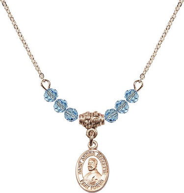 Saint Andre Bessette Birthstone Necklace | 1/2 inch | 4mm Beads