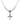 Crucifix Birthstone Necklace | 7/8 inch | 4mm Beads  Crystal Sterling Silver