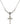 Crucifix Birthstone Necklace | 7/8 inch | 4mm Beads  Crystal Sterling Silver