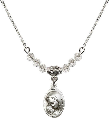 Madonna Birthstone Necklace | 5/8 inch | 4mm Beads