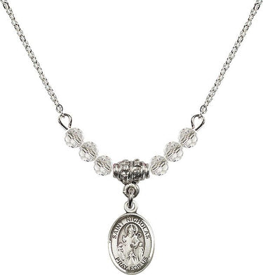 Collar con piedra natal de San Nicolás | 1/2 pulgada | Cuentas de 4 mm