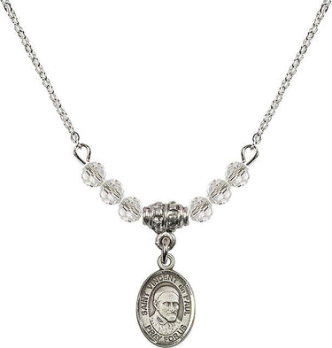 Saint Vincent de Paul Birthstone Necklace | 1/2 inch | 4mm Beads