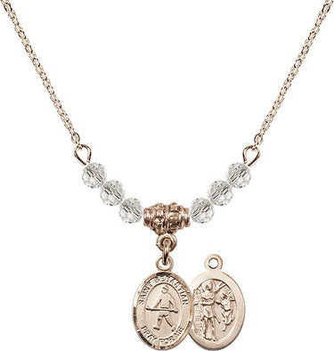 Saint Sebastian Field Hockey Birthstone Necklace | 1/2 inch | 4mm Beads