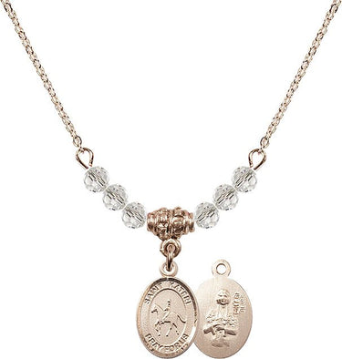 Saint Kateri Tekakwitha Equestrian Birthstone Necklace | 1/2 inch | 4mm Beads