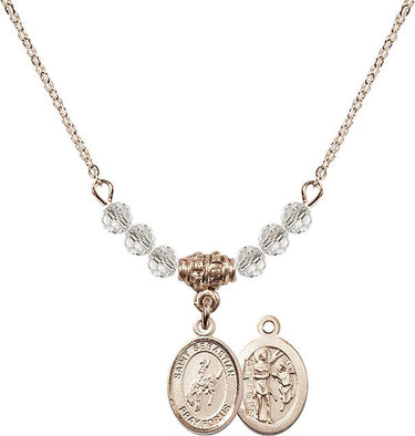 Saint Sebastian Rodeo Birthstone Necklace | 1/2 inch | 4mm Beads