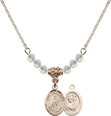 Saint Christopher Rodeo Birthstone Necklace | 1/2 inch | 4mm Beads