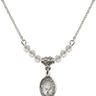 Saint John Baptist de la Salle Birthstone Necklace | 1/2 inch  Crystal Sterling Silver
