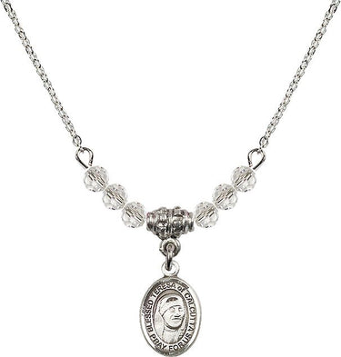 Saint Teresa of Calcutta Birthstone Necklace | 1/2 inch | 4mm Beads