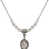 Saint Margaret of Cortona Birthstone Necklace | 1/2 inch | 4mm Beads  Crystal Sterling Silver