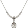 Saint Olivia Birthstone Necklace | 1/2 inch | 4mm Beads  Crystal Sterling Silver