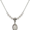 Saint Catherine of Alexandria Birthstone Necklace | 1/2 inch  Crystal Sterling Silver