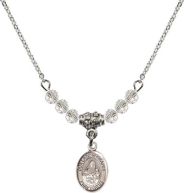 Our Lady of Grapes Birthstone Necklace | 1/2 inch | 4mm Beads