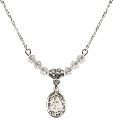 St. Rose Philippine Duchesne Birthstone Necklace | 1/2 inch | 4mm Beads