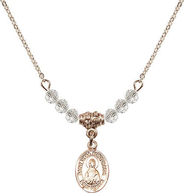 St. Lydia Purpuraria Birthstone Necklace | 1/2 inch | 4mm Beads