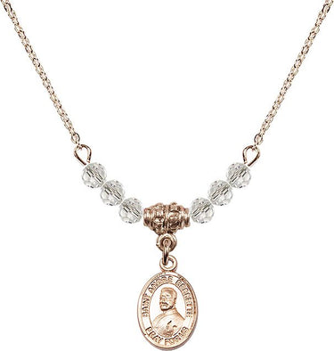 Saint Andre Bessette Birthstone Necklace | 1/2 inch | 4mm Beads