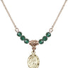 Scapular Birthstone Necklace | 1/2 inch | 4mm Beads  Emerald 14kt Gold Filled