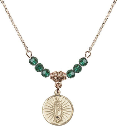 Our Lady of Guadalupe Birthstone Necklace | 5/8 inch | N20-0601F