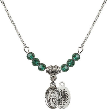 Women's Miraculous Medal Birthstone Necklace | 1/2 inch